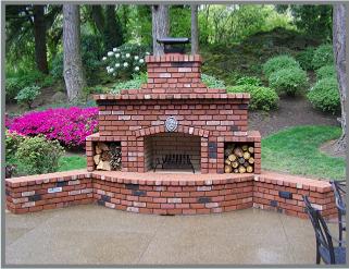 brick patio fireplace