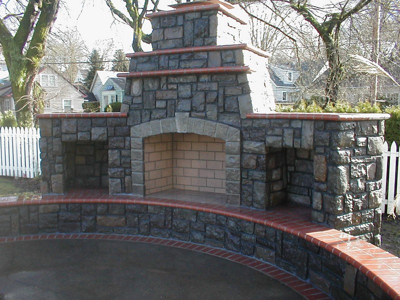 stone outdoor fire place 