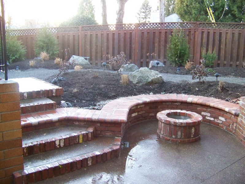 brick fire pit ring patio 