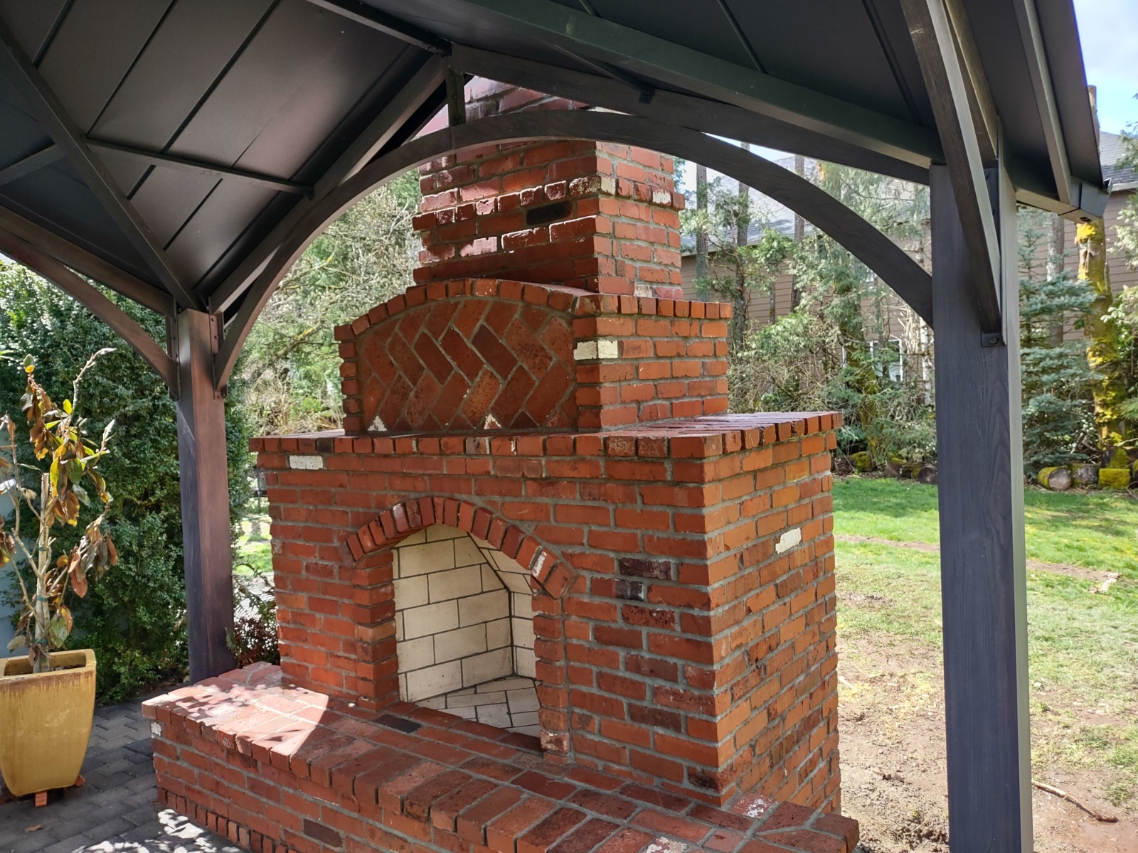 real brick outdoor fireplaces