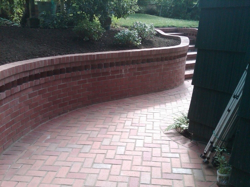 real brick retainer walls